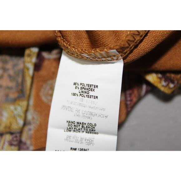 Ava & Grace 3X Mesh Tunic Paisley Floral Stretch Knit Blouse Pintuck V Neck Fall - Picture 4 of 5